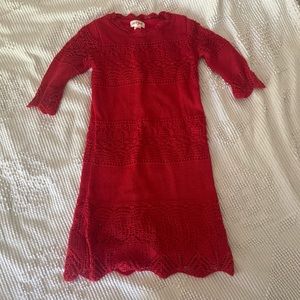 Crochet red dress